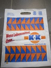 alte Plastiktüte Einkaufstüte Tragetasche "Wenn Lebensmittel, dann ... K+K" 