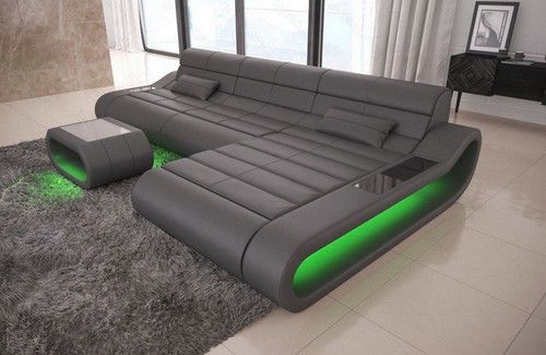 Sofa leder eckcouch ledersofa - eckcouch,