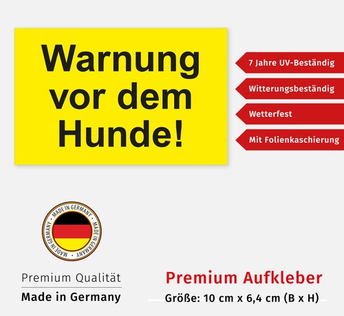Aufkleber warnung vor dem - vor,