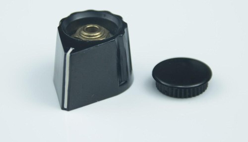 Drehknopf schwarz mit kappe - drehknopf,