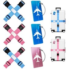 Gepäckgurt, Kofferband, Koffergurt, Gepäckband, Koffer Gurt, 6 Stück, mit Adr...