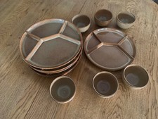 6 Fondueteller Teller + 6 Dip