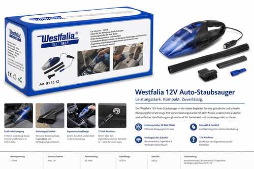 Westfalia 12v auto staubsauger - westfalia,