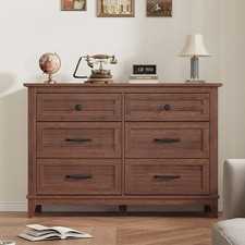 Holz Kommode Kommodenschrank mit 6 Schubladen Kommodenschrank Sideboard 120cm