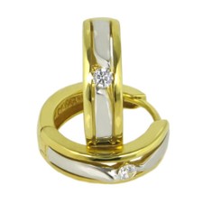 Ohrringe Creole mit kubischen Zirkonia in echt 333 Gelbgold und Weißgold Creolen