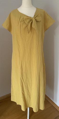 Midi kleid baumwolle gelb - kleid,