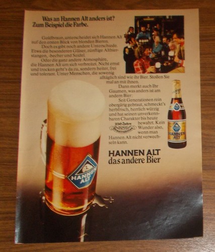 Seltene werbung hannen alt - hannen,