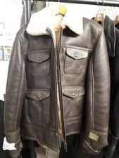 US Lederjacke mit Lammfell Gr. L