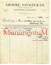 Maschinenfabrik & Eisengießerei Grimme, Natalis & Co. BRAUNSCHWEIG Rechnung 1905