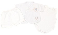 DIRKJE 3tlg Set Shorts Wickel-Shirt Frottee-Body Unisex Baby - Gr. 56 weiß