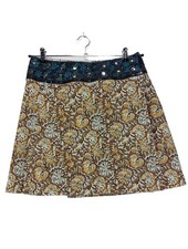 ZAND AMSTERDAM Minirock Damen Rock Gr. DE 36 braun-wollweiß-blassgelb