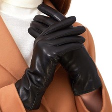 ZLUXURQ Damen Leder Handschuhe