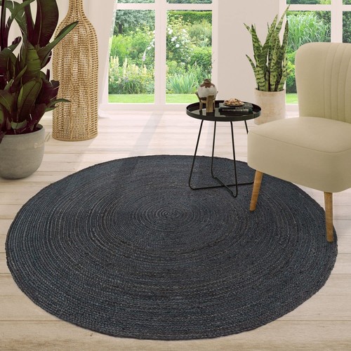Teppich rund black natürliche - black,