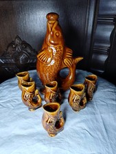Altes Keramik Fische Likörset