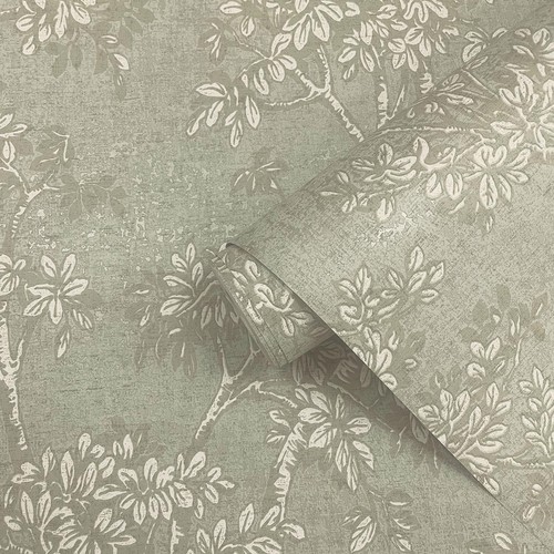 Sage green botanische tapete - sage,