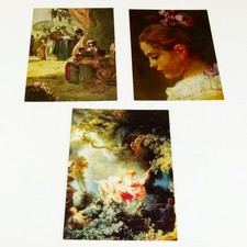 3 Kunstkarten - Jean Honore Fragonard - Postkarten, vmtl 60er Jahre