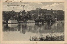 Old postcard Essen boathouse