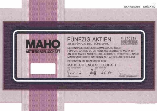 Maho 1992 pfronten allgäu - maho, ag