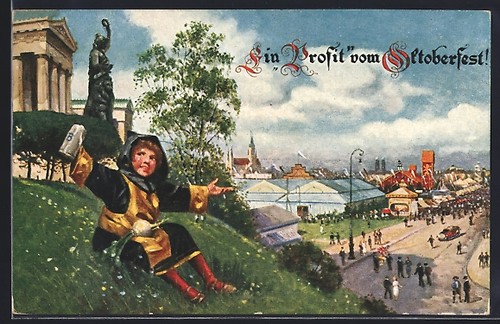 Ansichtskarte münchen frau - ansichtskarte, münchen,