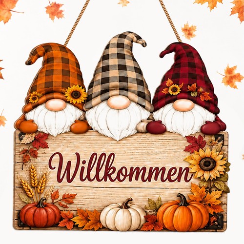 Herbst holzschild willkommen - herbst,