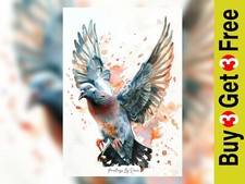 Dynamische Taube Aquarell