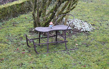 Antiker Schmiedeeisen Kinderschlitten Biedermeier