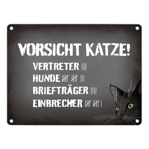 Vorsicht katze metallschild - vorsicht, katze!