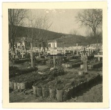 Orig. Foto Grab 24.ID Panzerjäger Friedhof SCHULI Jaila Sewastopol Krim 1942