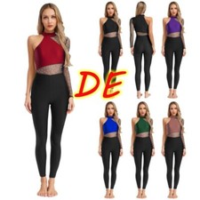 DE Damen Glitzer Turnanzug