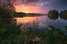 Keilrahmenbild KOMAR ABENDS IN SCHWEDEN, BxH 90x60 cm