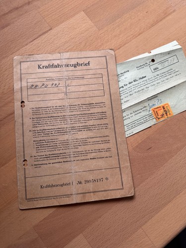 Kraftfahrzeugbrief 1965 ford - kraftfahrzeugbrief,
