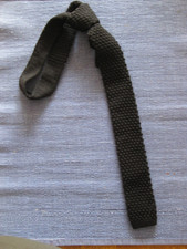 Krawatte, Vintage, 70er, 80er Jahre, Strick, Schurwolle, schwarz, 5cm breit