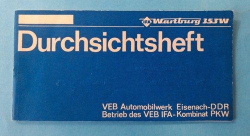 Durchsichtsheft ifa wartburg - durchsichtsheft,