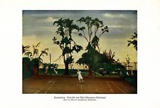 Tennisplatz Deutscher Kunstdruck 1925 von Theo Meister * † Düsseldorfer Sportnetz -