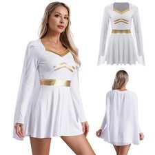 Damen Kleider Slim Fit Kleid Fancy Trikot Mittelalter Dress Up Ärmellos Kostüm