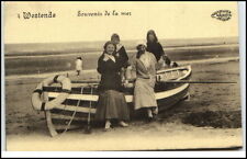 WESTENDE Belgien CPA Belgique ~1910/20 Frau Boot Rettungsboot Souvenier la Mer