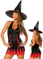 Halloween Hexe Kostüm 3tlg. Kleid + Rock + Hut Gr. S 32 34 36 Fasching Karneval