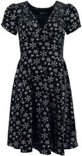 Hell Bunny Mittellanges Kleid Damen Eve Dress schwarz/weiß Basics, Rockabilly