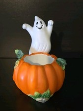 Partylite Halloween Kürbis Gespenst Teelichthalter 