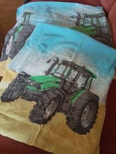 ☆1 Bettwäsche☆2 tig.☆135x200cm☆Blau/Gelb☆Traktor☆