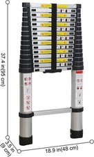 Wolfwise 4,7m Teleskopleiter Rutschfest Klapp Steh Mehrzweck Leiter ALU 48x470cm