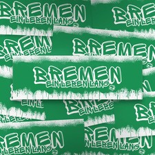 100x Bremen Aufkleber/ Sticker/ Fußball Fanartikel/ 14,8x5,0 cm/ PVC/ wetterfest