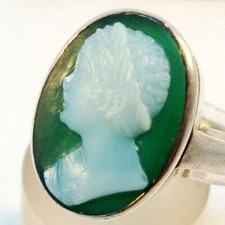 alter Gemme Achat Ring Silber