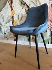  Samt Polsterstuhl Sierra blau