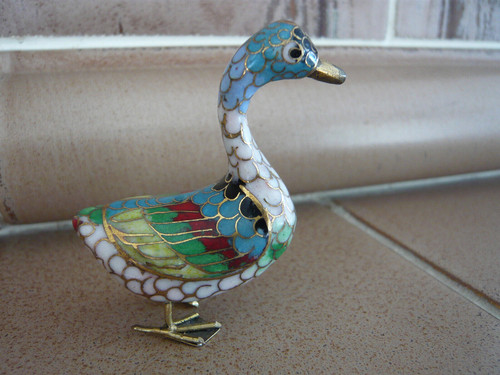 Cloisonne gans vogel messing - vogel,