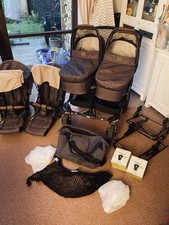 Zwillingswagen Emmaljunga Double Viking mit viel Zubehör