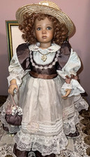 Puppenkleid antik Stil mit Hut für Puppen ca. Gr. 50/55 cm Jumeau BeBe Bru o.ä.