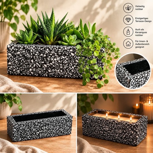 Terrazzo pflanzschale black - terrazzo-pflanzschale, “black
