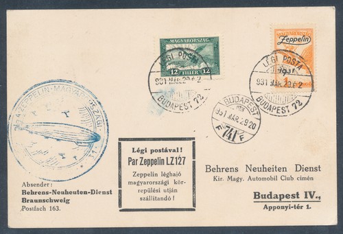 Zeppelin karte ungarnfahrt - zeppelin-karte,,