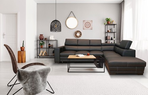 Ecksofa bonn aus - aus, echtleder